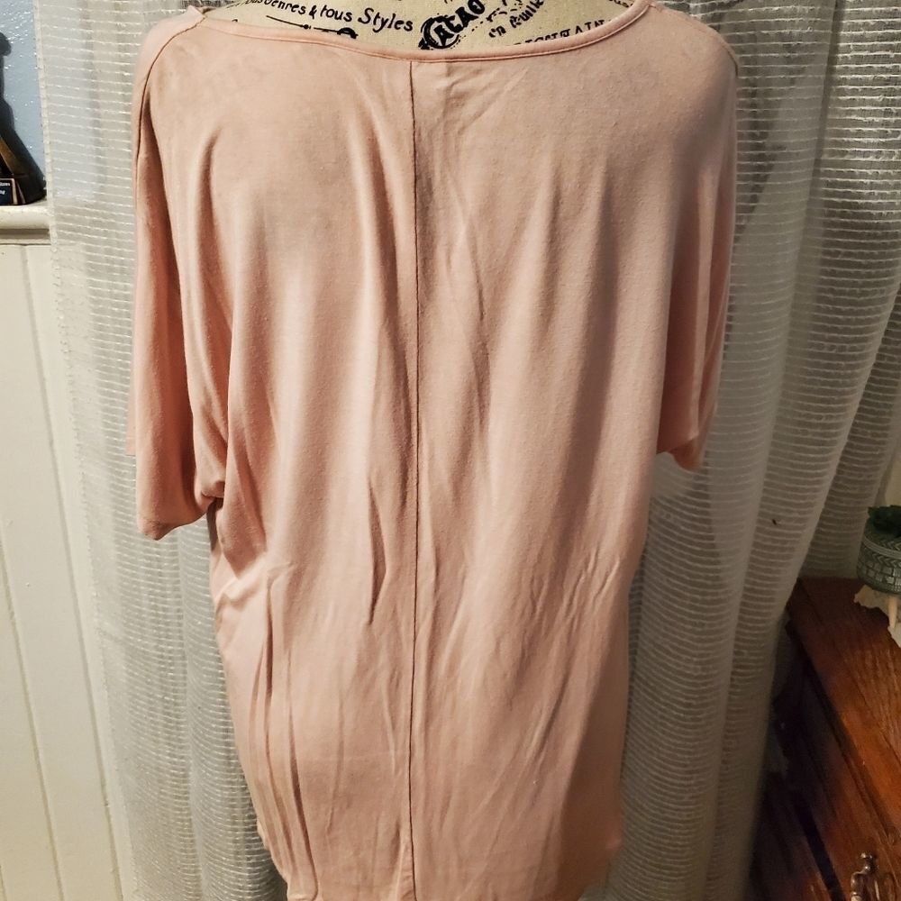 Jaclyn Smith Pink Draped Neckline Blouse Medium - Picture 3 of 6
